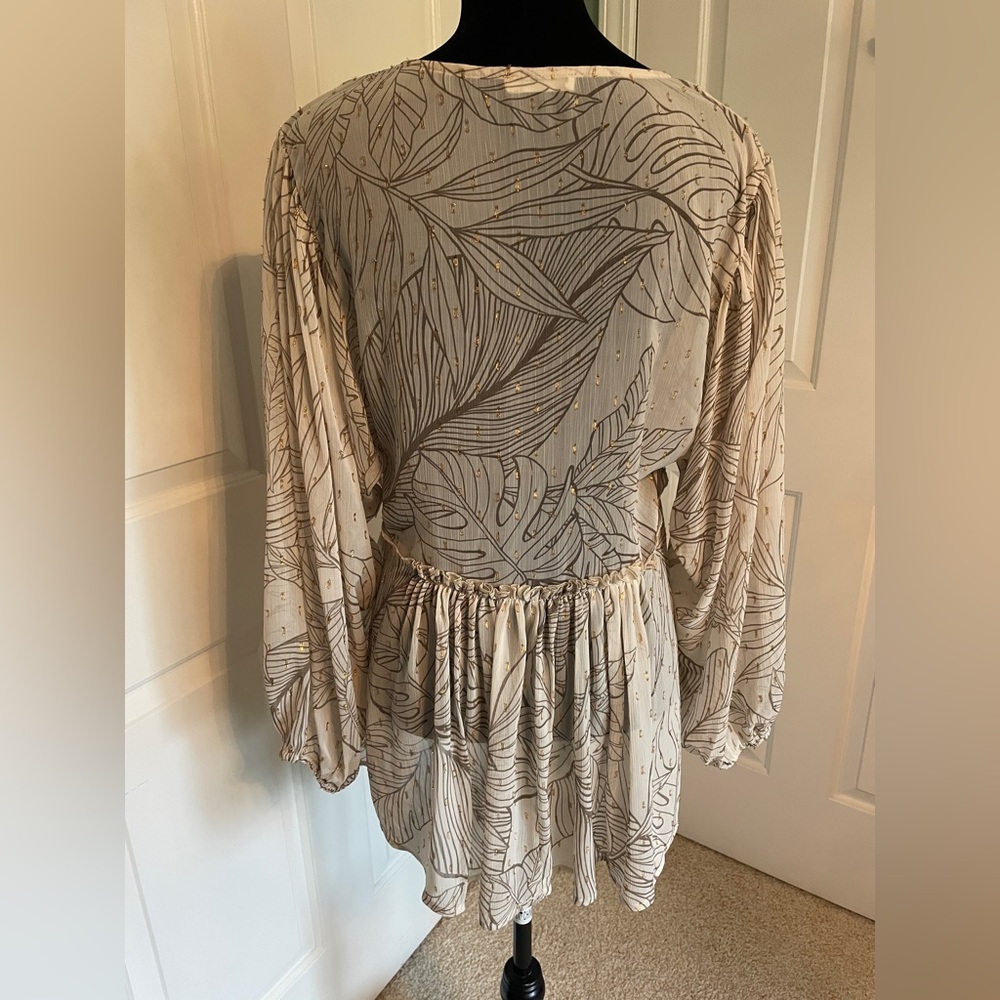 Lovestitch Sheer Peasant Boho Blouse - Large - Picture 3 of 6